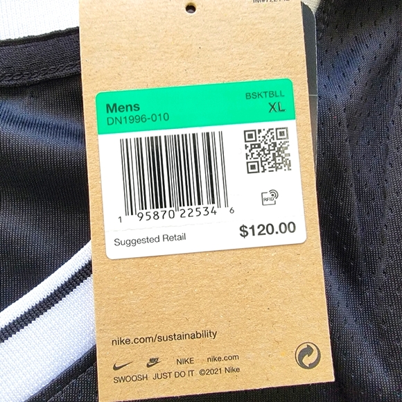 BRAND NEW Nike Brooklyn Nets Kyrie Irving Jersey Black Men's Size XL - Picture 9 of 9